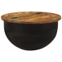 Mesa de centro de madera maciza reciclada negra 50x27 cm