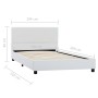 Estructura de cama de cuero sintético blanco 100x200 cm