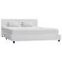 Estructura de cama sin colchón cuero sintético blanco 120x200cm
