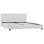 Estructura de cama sin colchón cuero sintético blanco 140x200cm
