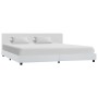 Estructura de cama de cuero sintético blanco 180x200 cm