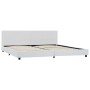 Estructura de cama de cuero sintético blanco 180x200 cm