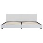 Estructura de cama de cuero sintético blanco 180x200 cm