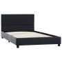 Estructura de cama sin colchón cuero sintético negro 90x200 cm