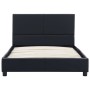 Estructura de cama sin colchón cuero sintético negro 90x200 cm