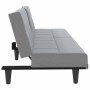 Sofá cama con portavasos tela gris claro