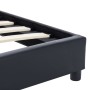 Estructura de cama sin colchón cuero sintético negro 90x200 cm