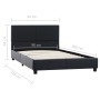 Estructura de cama sin colchón cuero sintético negro 90x200 cm