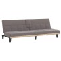 Sofá cama con portavasos tela gris taupé