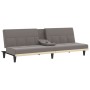 Sofá cama con portavasos tela gris taupé