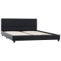 Estructura de cama sin colchón cuero sintético negro 120x200 cm
