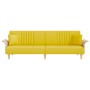 Sofá cama con reposabrazos tela amarillo claro