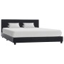 Estructura de cama sin colchón cuero sintético negro 140x200cm
