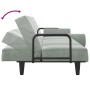 Sofá cama con reposabrazos terciopelo gris claro