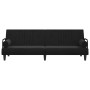 Sofá cama con reposabrazos terciopelo negro