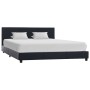 Estructura de cama cuero sintético negro 160x200 cm