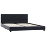 Estructura de cama cuero sintético negro 160x200 cm