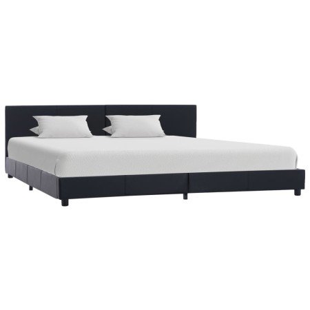Estructura de cama de cuero sintético negro 180x200 cm en Camas y somieres | Comprar online en Foro24