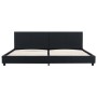 Estructura de cama de cuero sintético negro 180x200 cm