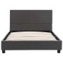 Estructura de cama sin colchón cuero sintético gris 90x200 cm
