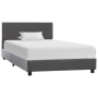 Estructura de cama de cuero sintético gris 100x200 cm