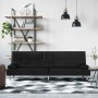Sofá cama con portavasos cuero sintético negro