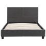 Estructura de cama de cuero sintético gris 100x200 cm