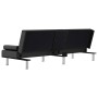 Sofá cama con portavasos cuero sintético negro