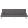 Sofá cama con portavasos cuero sintético gris