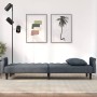 Sofá cama con reposabrazos terciopelo gris oscuro