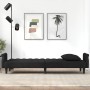 Sofá cama con reposabrazos terciopelo negro
