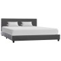 Estructura de cama de cuero sintético gris 160x200 cm