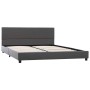 Estructura de cama de cuero sintético gris 160x200 cm