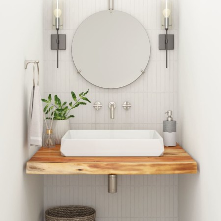 Encimera de baño rectangular madera maciza acacia 80x60x2,5 cm en Tableros para mesas | Comprar online en Foro24