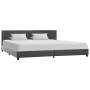 Estructura de cama de cuero sintético gris 180x200 cm