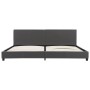 Estructura de cama de cuero sintético gris 180x200 cm