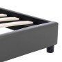 Estructura de cama de cuero sintético gris 180x200 cm