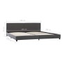 Estructura de cama de cuero sintético gris 180x200 cm
