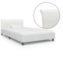 Estructura de cama sin colchón cuero sintético blanco 90x200 cm