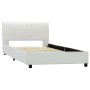 Estructura de cama sin colchón cuero sintético blanco 90x200 cm