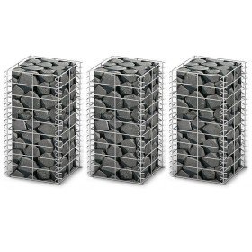 Cestas de muro de gaviones alambre galvanizado 25x25x50cm 3 uds