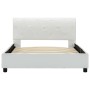 Estructura de cama de cuero sintético blanco 100x200 cm