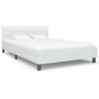 Estructura de cama de cuero sintético blanco 120x200 cm