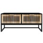 Mesa de centro hierro y madera contrachapada negro 80x40x35 cm