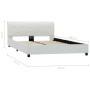 Estructura de cama de cuero sintético blanco 120x200 cm