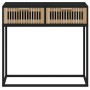 Mesa consola hierro y madera contrachapada negro 80x30x75 cm