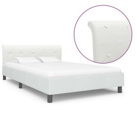 Estructura de cama sin colchón cuero sintético blanco 140x200cm en Camas y somieres | Comprar online en Foro24
