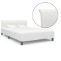 Estructura de cama sin colchón cuero sintético blanco 140x200cm
