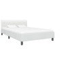 Estructura de cama sin colchón cuero sintético blanco 140x200cm