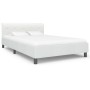 Estructura de cama sin colchón cuero sintético blanco 140x200cm